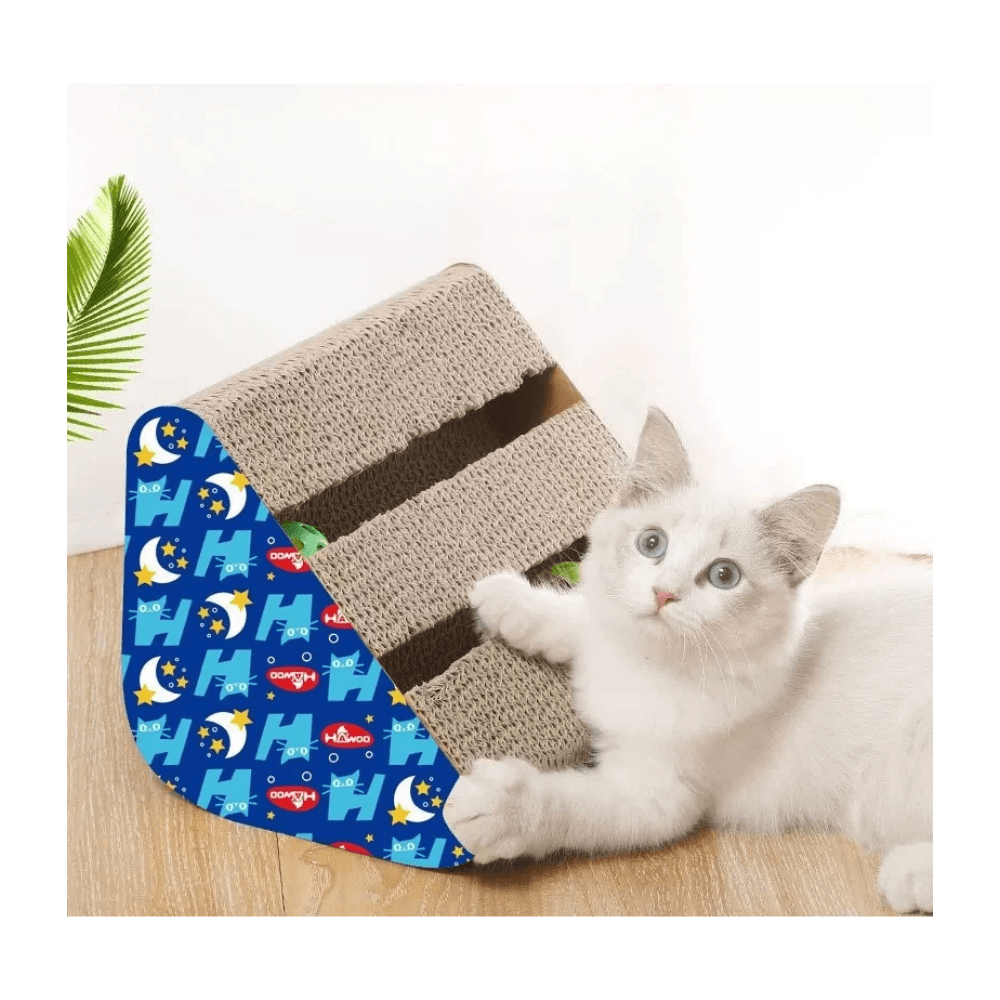 Triangular Cat Scratching Toy with Ring Balls