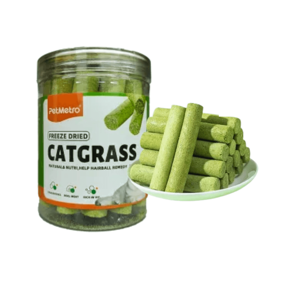PetMetro Cat Grass Teething Stick Box 130g (17 Pieces)