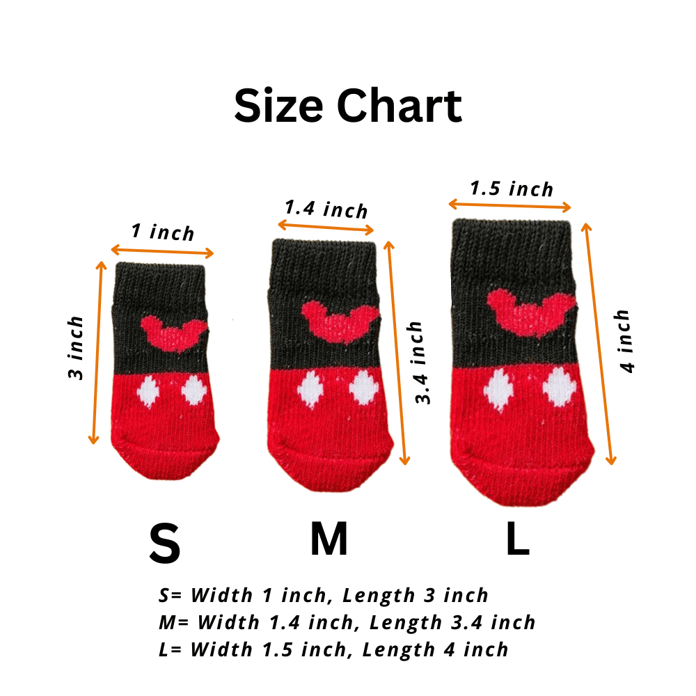 Soft Warm and Cute Pet Socks (4 Pieces Set)