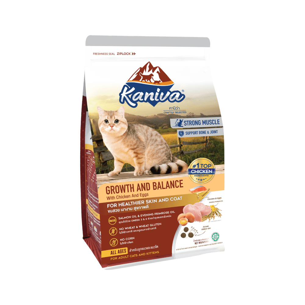 Kaniva Growth & Balance Cat Food Chicken, Egg & Rice 8kg for All Ages