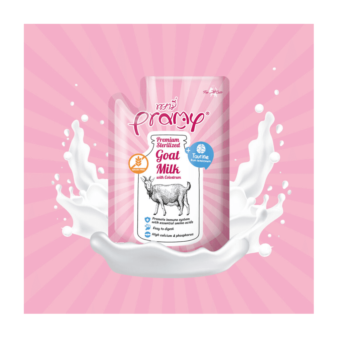 Pramy Premium Liquid Goat Milk with Colostrum & Taurine for All Cats 60g