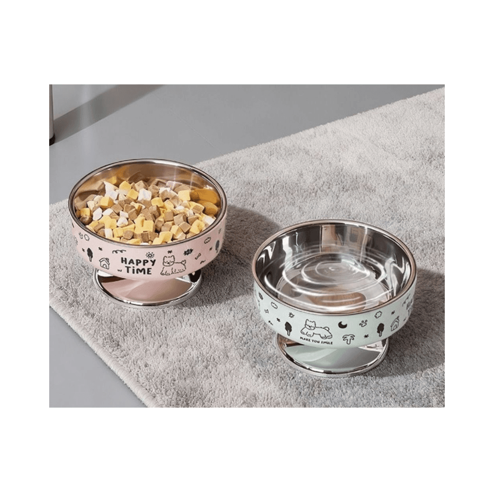Happy Time Large Stainless Steel Cat Food Bowl