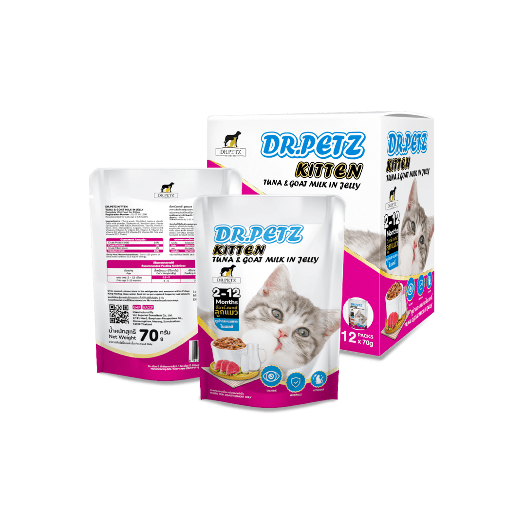Dr. Petz Kitten Cat Pouch Tuna & Goat Milk in Jelly 70g
