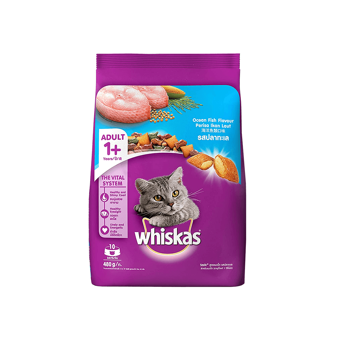 Whiskas Adult Cat Food Ocean Fish 480g
