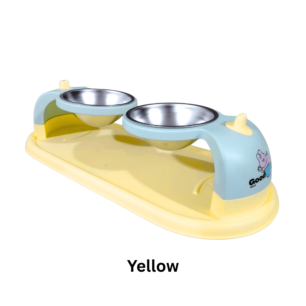 Good Mood 2-in-1 Elevated Stainless Steel Pet Double Bowls for Food and Water