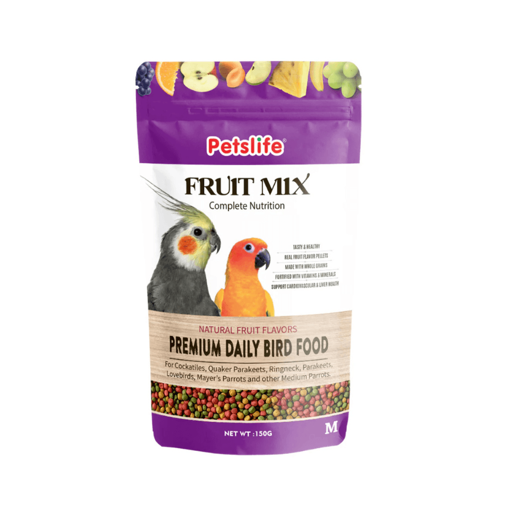 Petslife Fruit Mix Pellets Bird Food for Cockatiels,Parakeets,Parrots & Other Medium Birds 150g