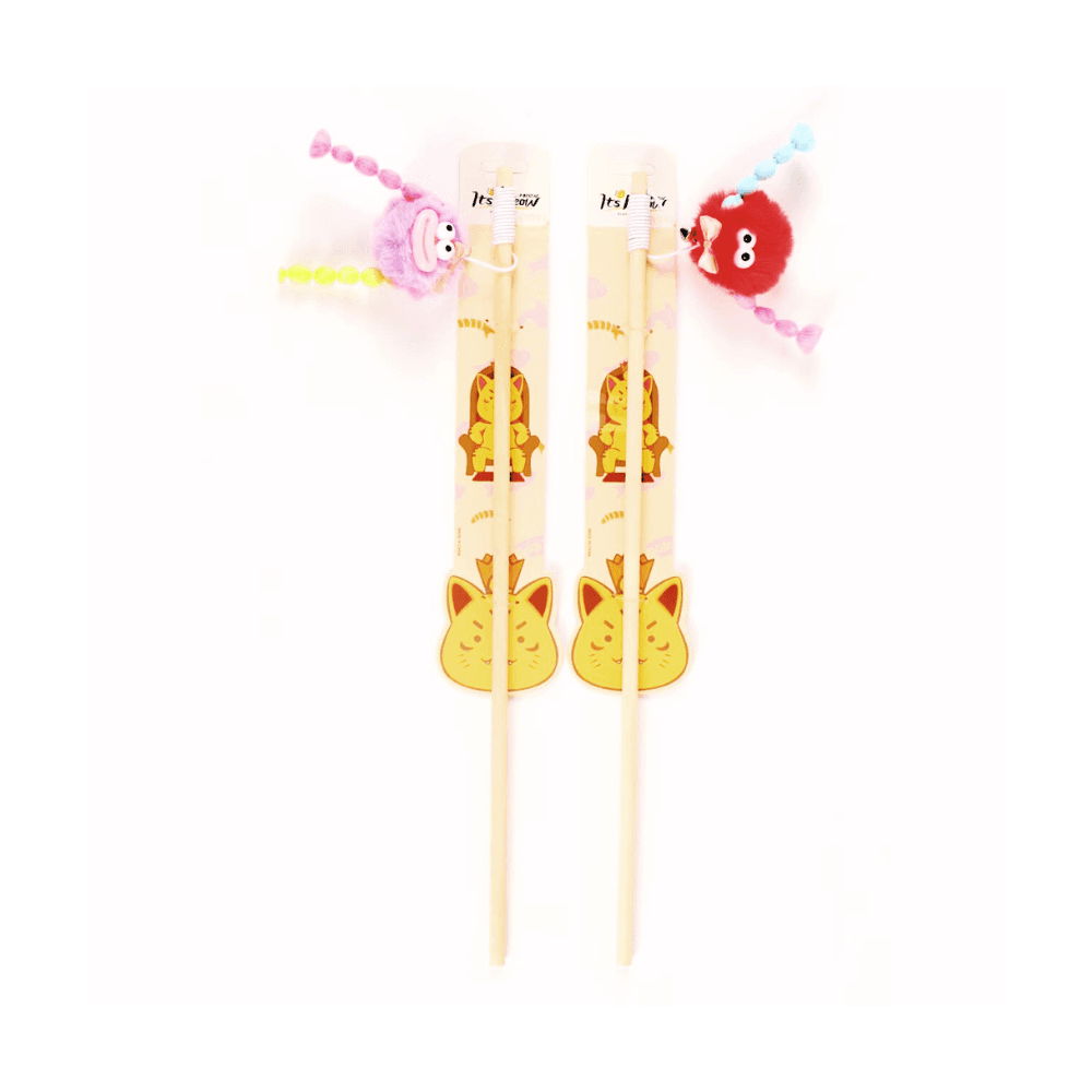 Premium Cartoon Shape Wooden Cat Teaser Toy