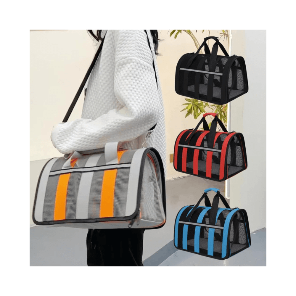 Portable Soft-Sided Breathable Mesh Cat Travel Bag Cat Carrier Handbag