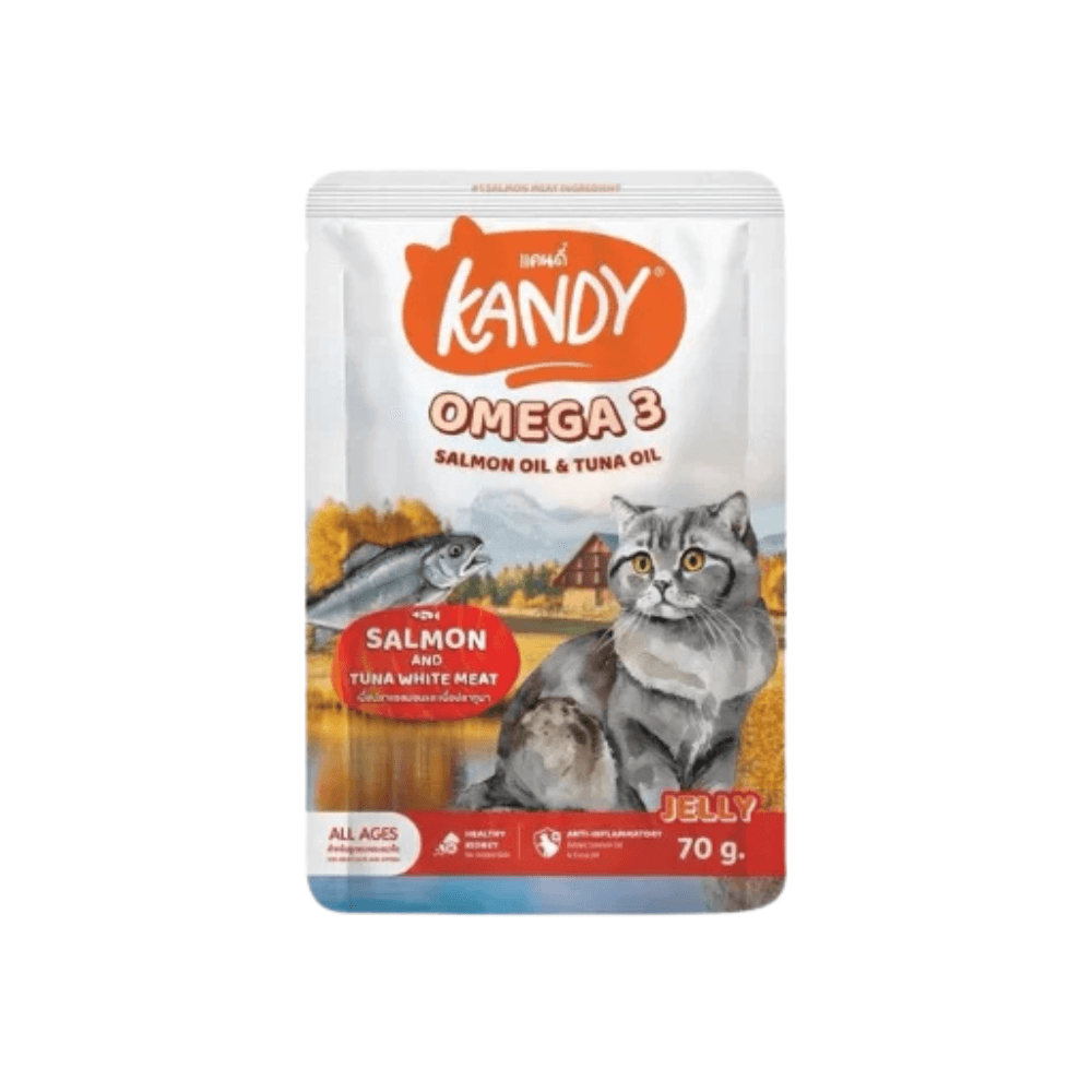 Kandy OMEGA 3 Formula Cat Pouch Salmon & Tuna White Meat for All Ages 70g