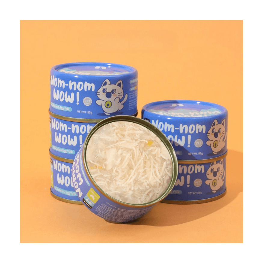 Nom Nom WOW Cat Food Soup Can - Chicken & Egg Yolk 85g