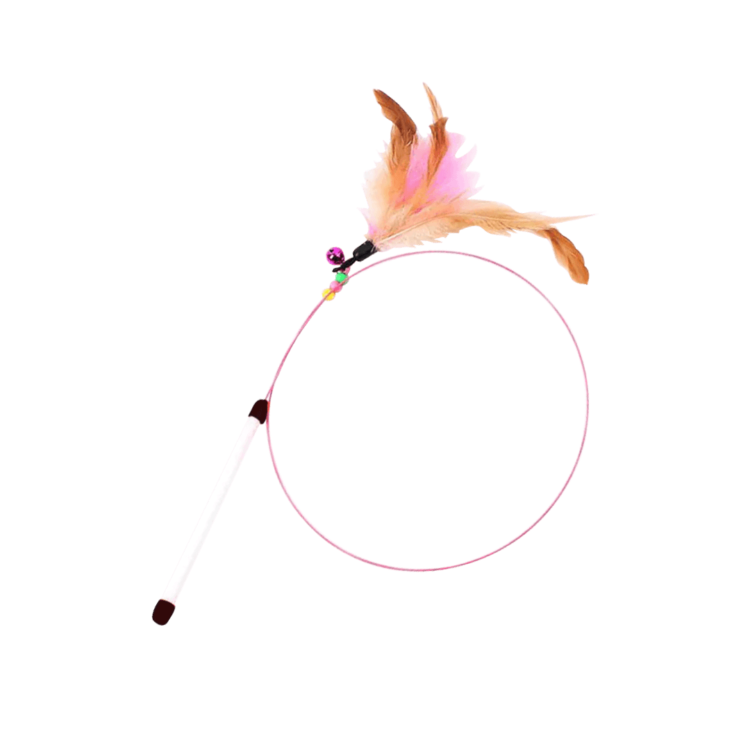 Cat Toy Feather Stick Teaser Toy with Bell