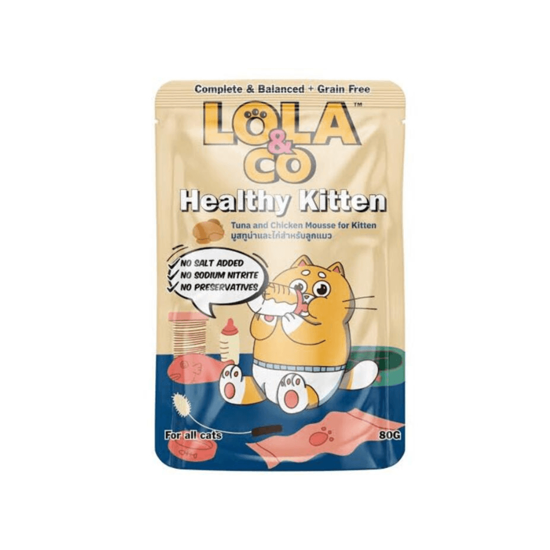 Lola & Co Healthy Kitten Pouch Tuna & Chicken Mousse 80g