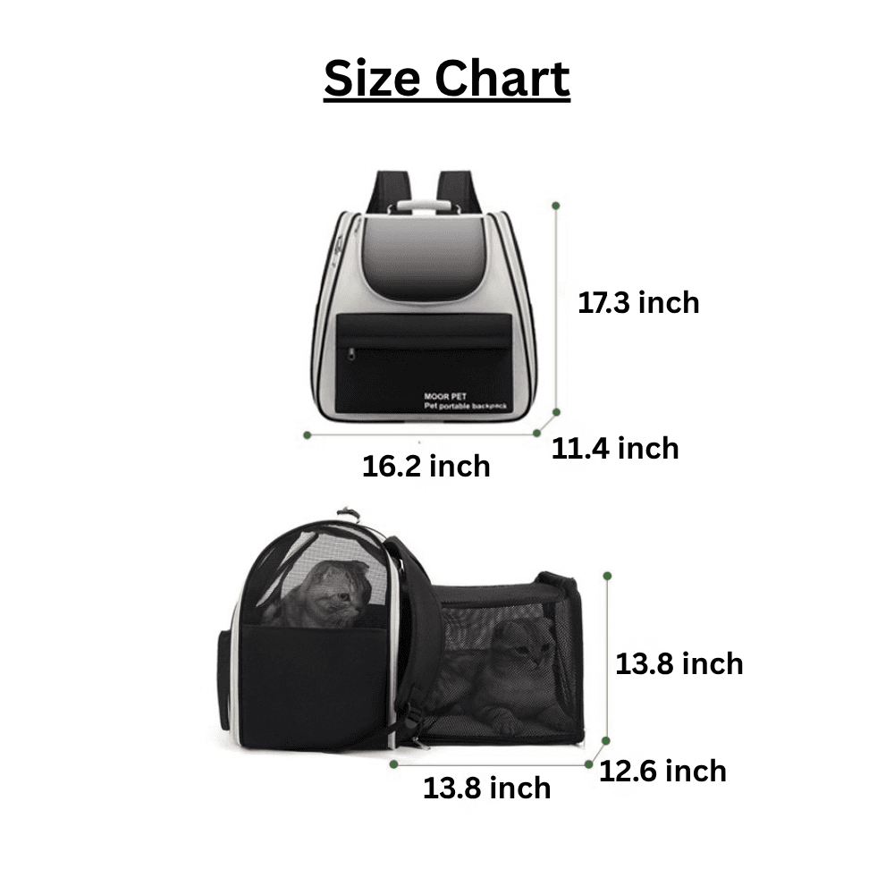 Moorpet High Quality Square Expandable Cat Carrier Backpack