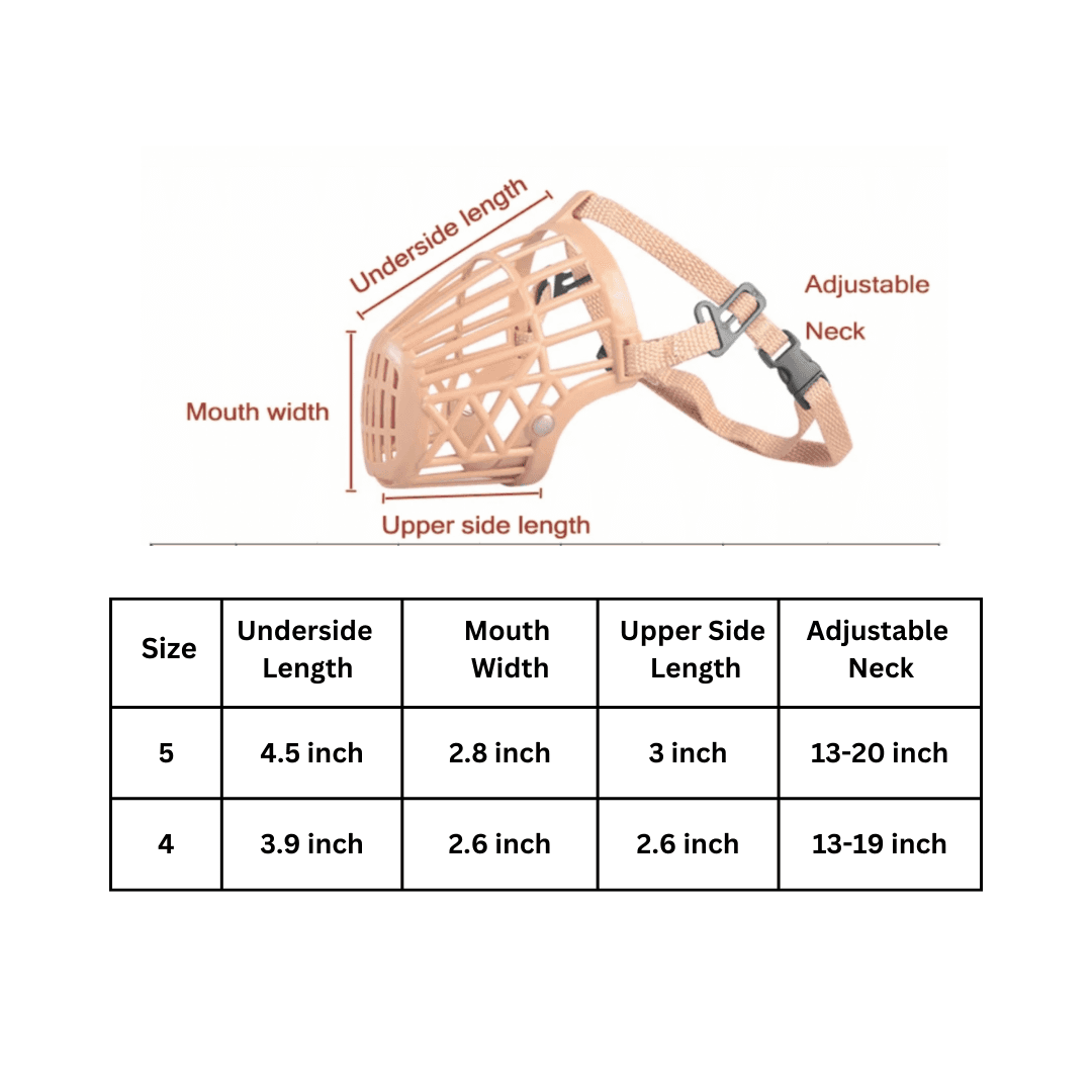 Premium Adjustable Plastic Dog Muzzle Medium