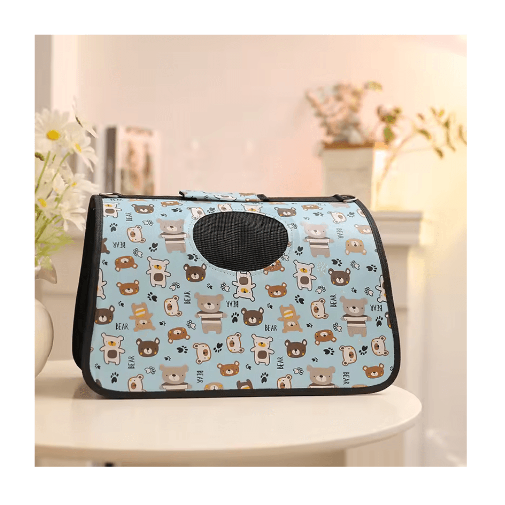 Portable Outdoor Cat Carrier Backpack Multifunctional Oxford Cloth Durable Cartoon Pattern Bag