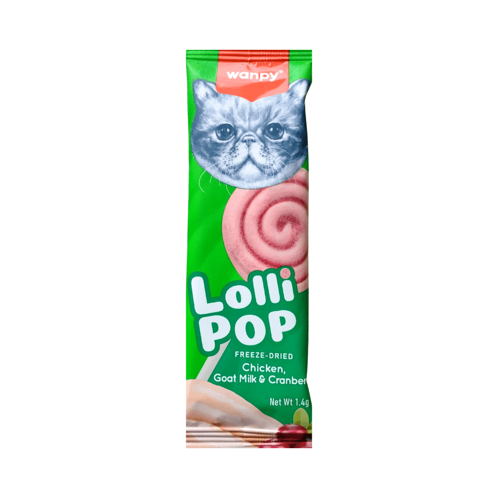 Wanpy Freeze Dried Swirlpop Cat Treat Lollipop with Chicken, Goat Milk & Cranberry 1.4gm