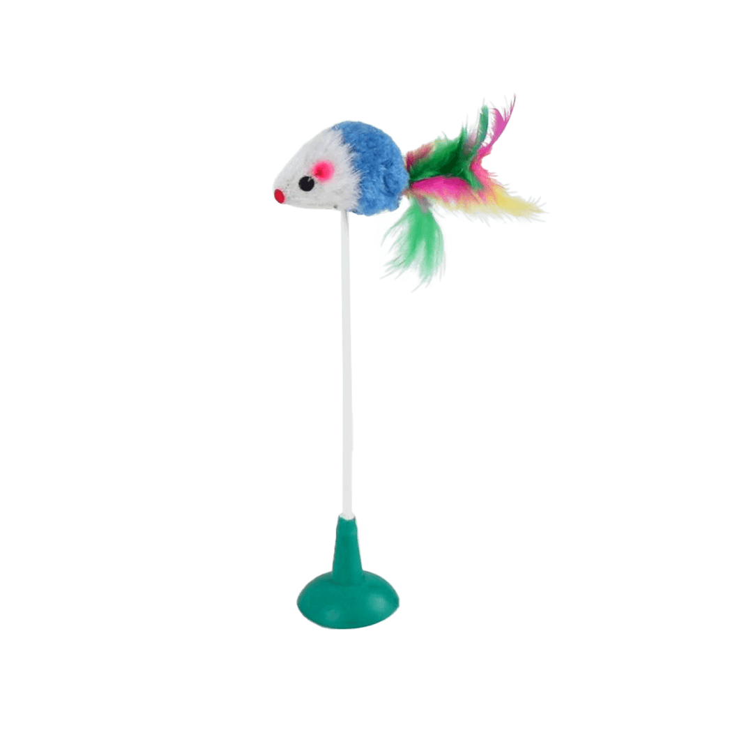 Cat Toy Mouse on a Rubber Spring