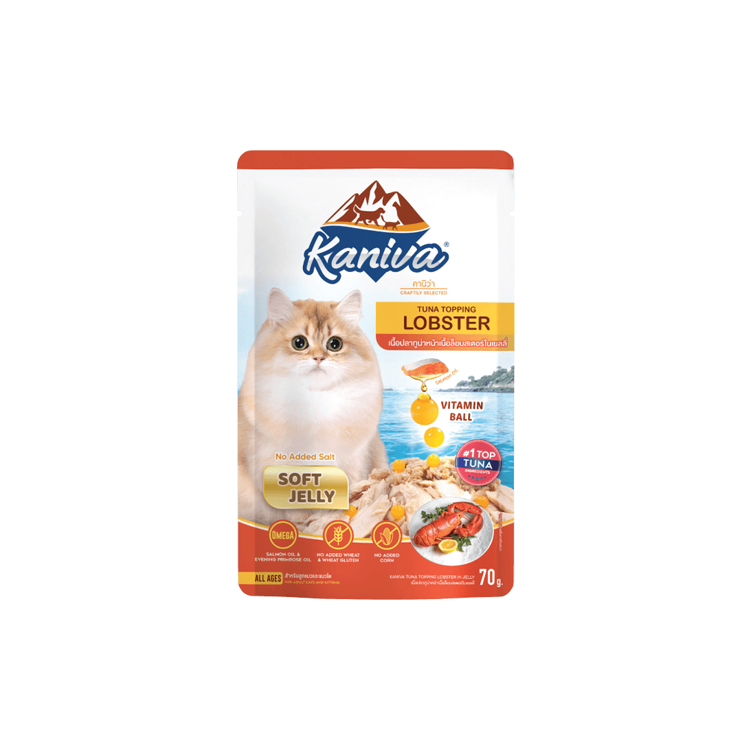 Kaniva Tuna Topping Lobster Pouch 70g - Soft Jelly for Adults & Kittens