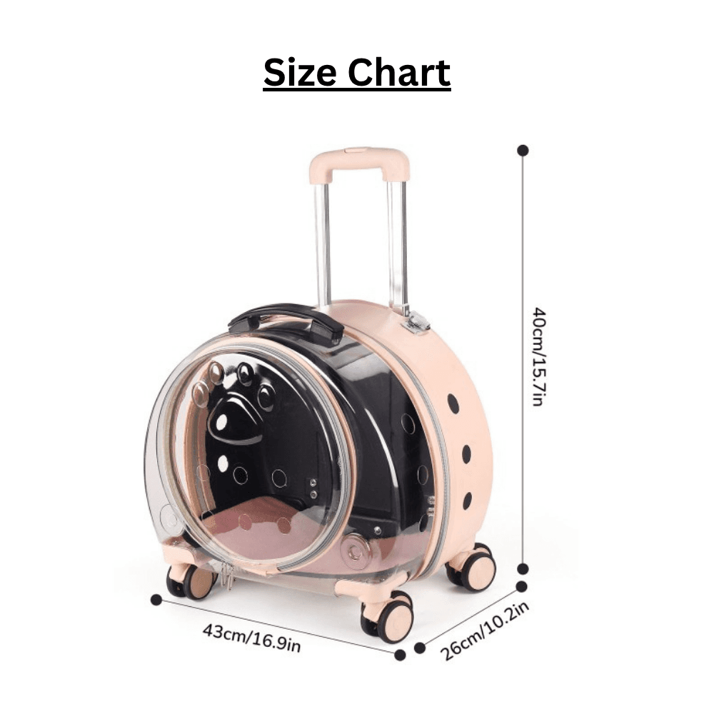 Transparent Pet Travel Trolley Bag with Backpack