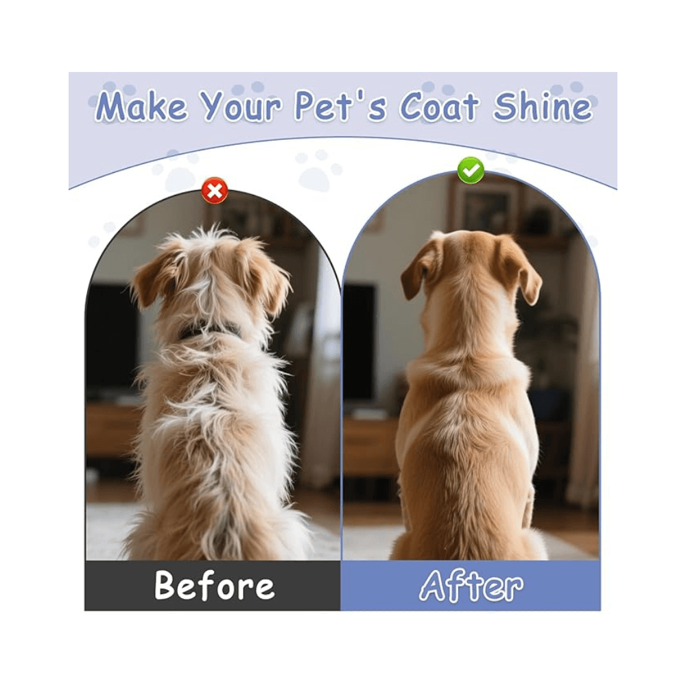 Self-Cleaning Tick & Flea Comb Grooming Brush & Fur Remover for Cats & Dogs