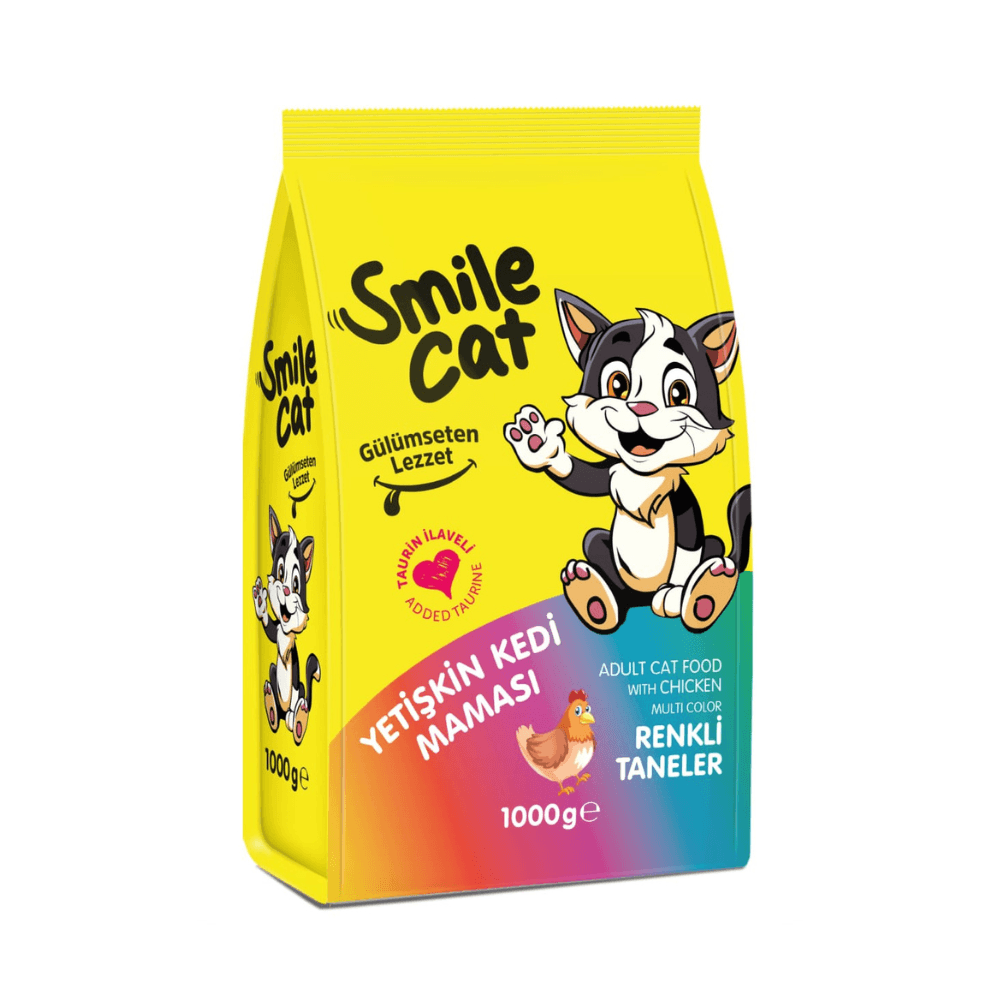 Smile Cat MULTI COLOUR Adult Dry Mix Cat Food with Chicken 1kg