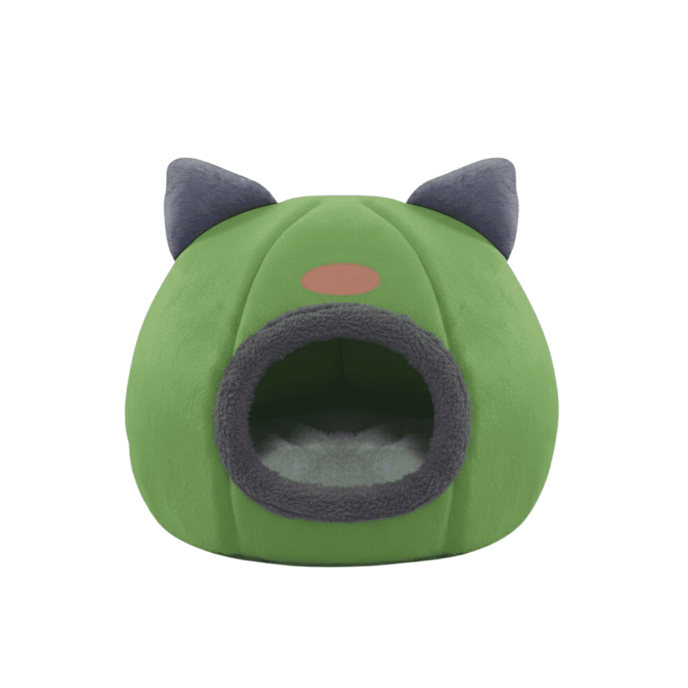 Semi-Enclosed Warm Pumpkin Round House and Bed with Removable and Washable Cushion