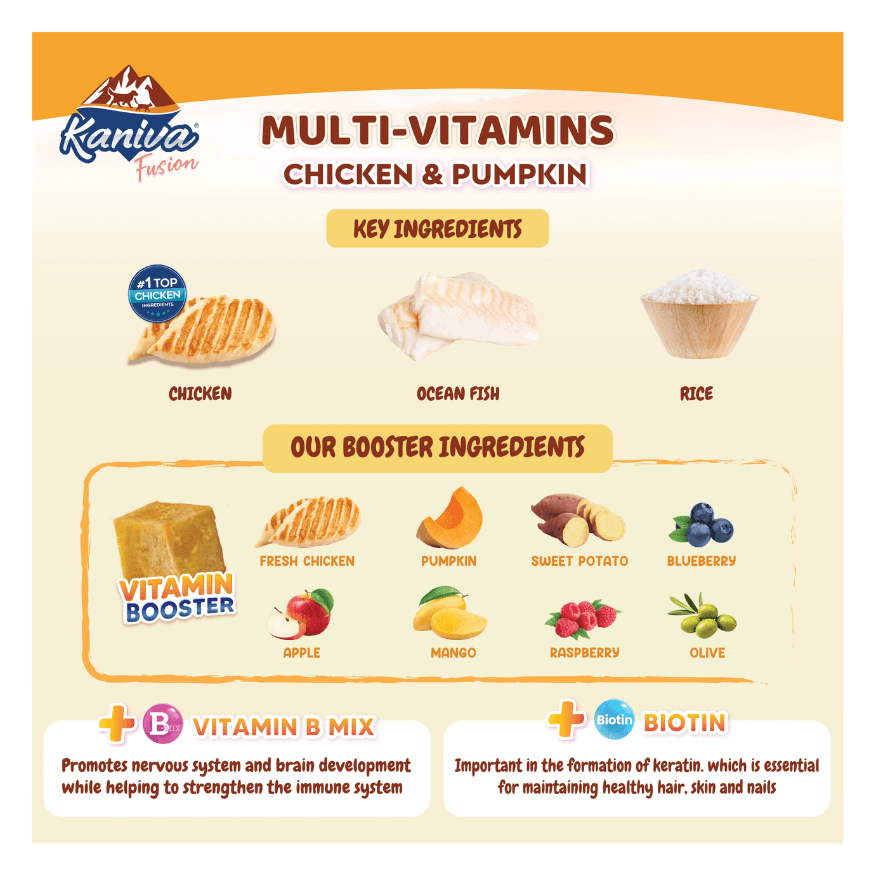 Kaniva Fusion MULTI-VITAMIN Cat Food Chicken & Pumpkin 500g for All Ages