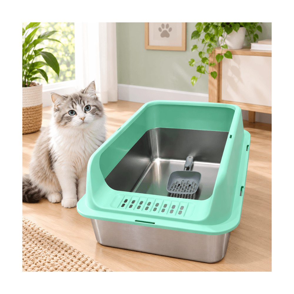 Stainless Steel Cat Litter box with Scoop
