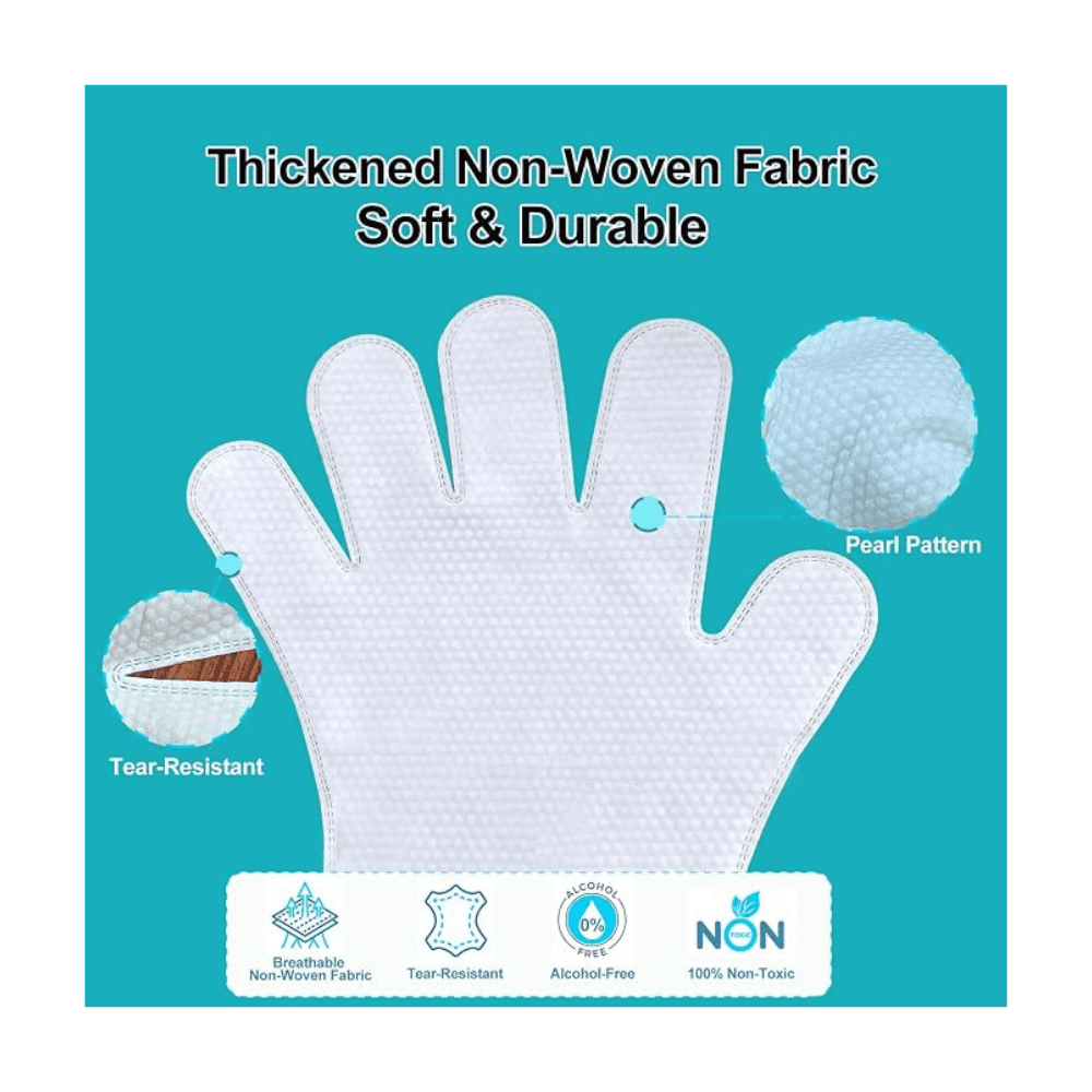 6 Pieces Pet Bathing Gloves Cleaning Wipes for Dogs and Cats