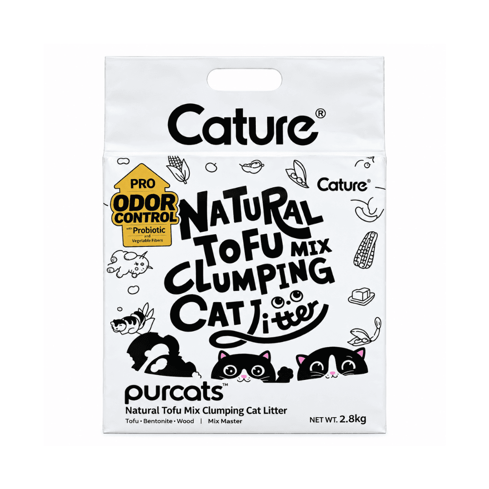 Cature Natural Mix Clumping Cat Litter Tofu, Bentonite and Wood 7L / 2.8kg