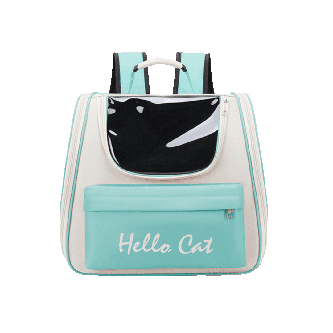Sophisticated Pet Backpack Carrier Cage Travel Bag Hello Cat