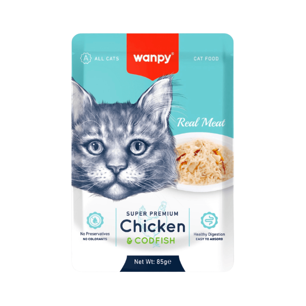 Wanpy Super Premium Cat Pouch Chicken & Codfish 85g