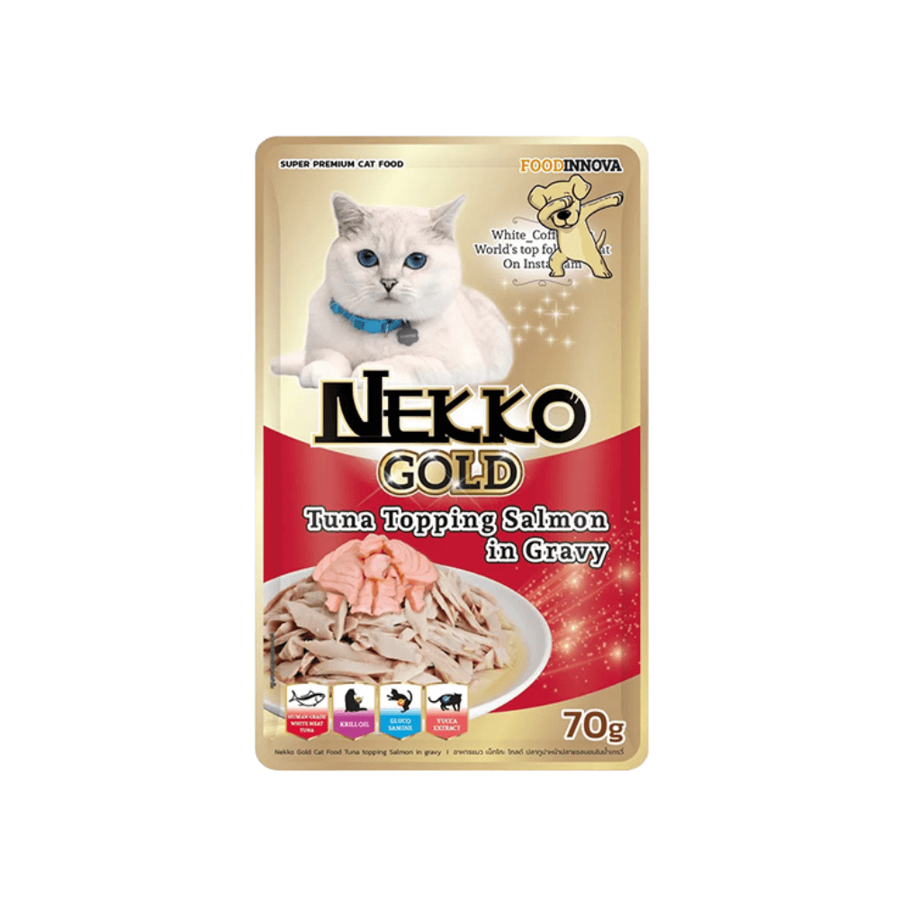 Nekko Gold Pouch Tuna Topping Salmon in Gravy 70g