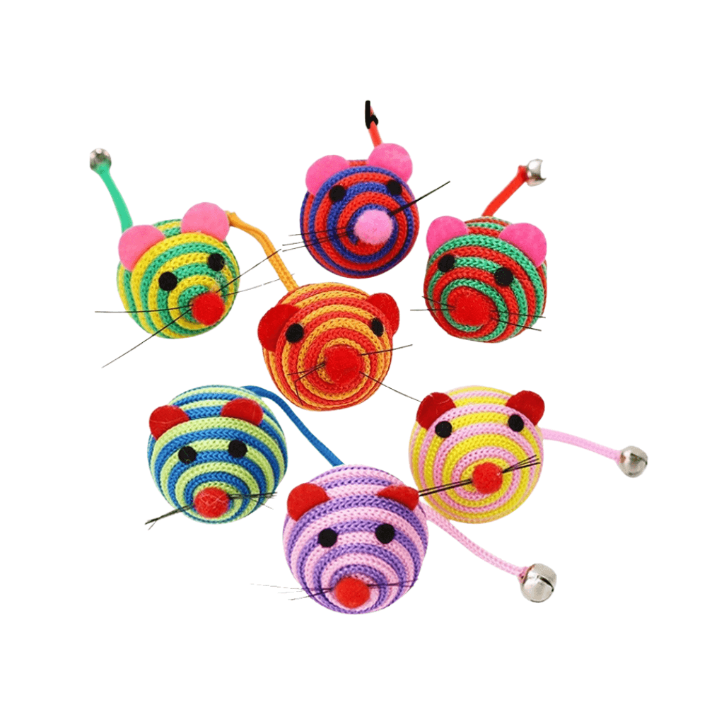 Pet Cat Toys Lovely Stripe Nylon Rope Round Ball Toy (1 Piece)