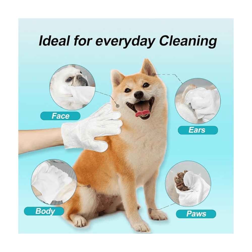 6 Pieces Pet Bathing Gloves Cleaning Wipes for Dogs and Cats