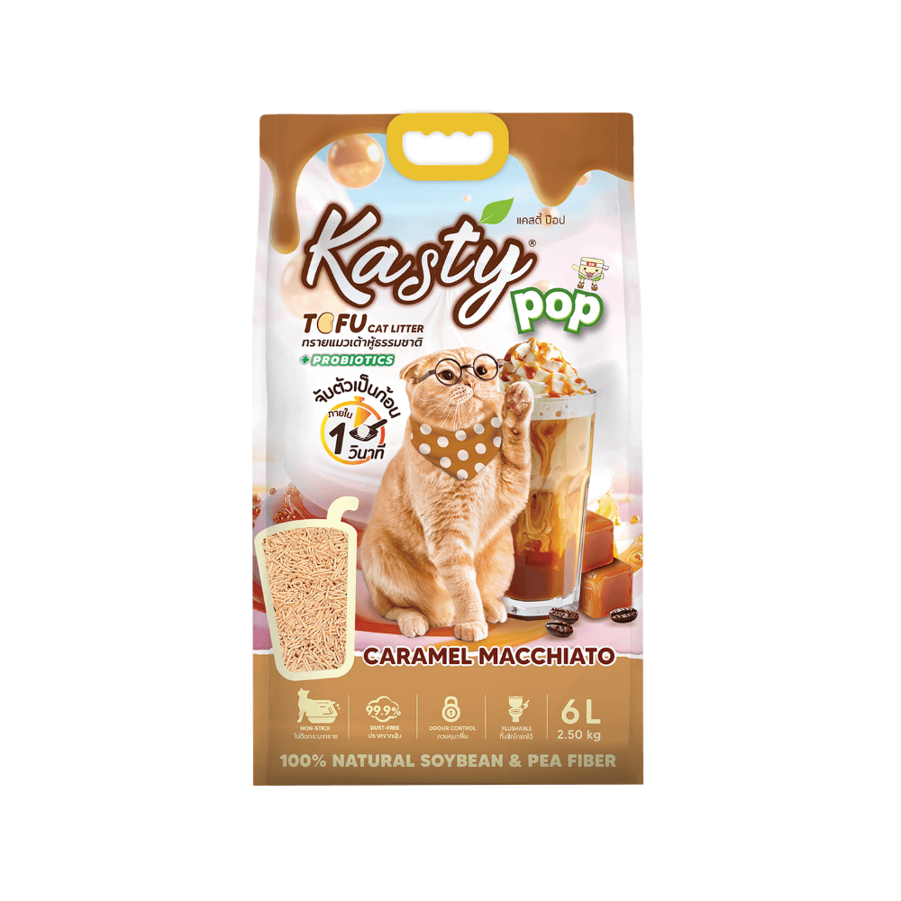 Kasty Pop Tofu Cat Litter Caramel Machiato 6L