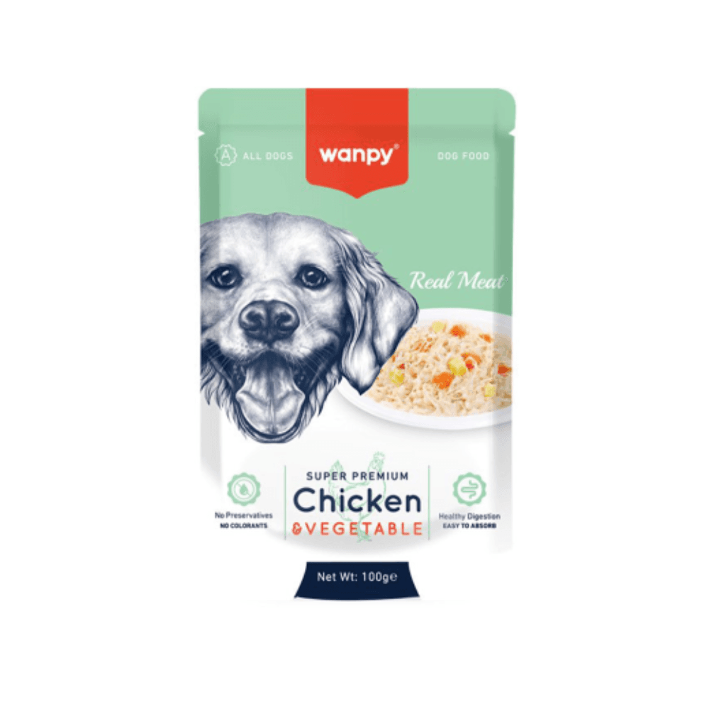 Wanpy Super Premium Dog Pouch Chicken & Vegetables 100g