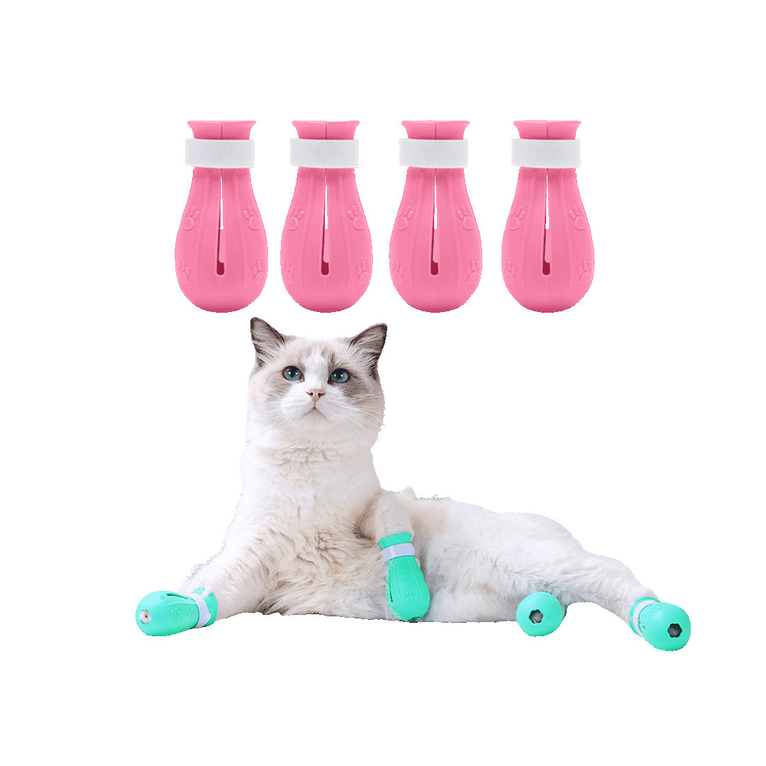 4 Pieces Pet Safety Anti-Cat Scratch Claw Covers Shoes