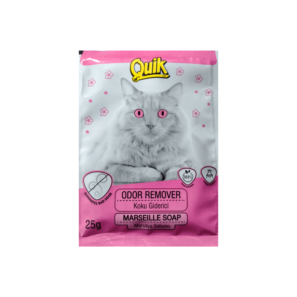 Quik Odor Remover Cat Litter Freshener Deodorizing Powder Marseillie Soap 25g