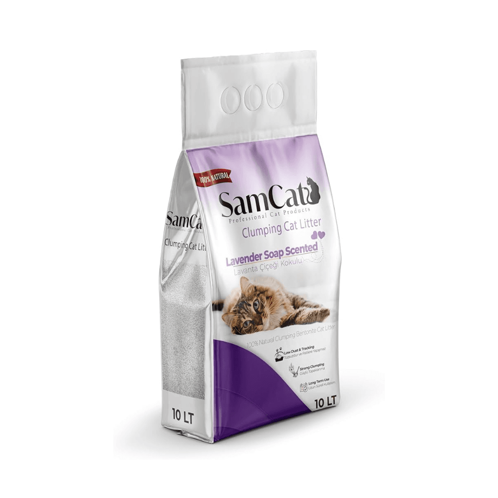 SamCat Clumping Cat Litter Lavender Soap Scented 10L