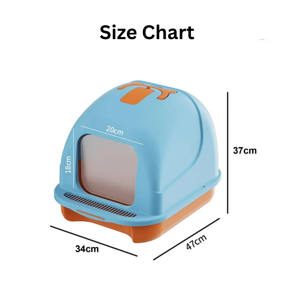 Fully Closed Cat Litter Box with Proper Ventilation and Cat-Shaped Handle