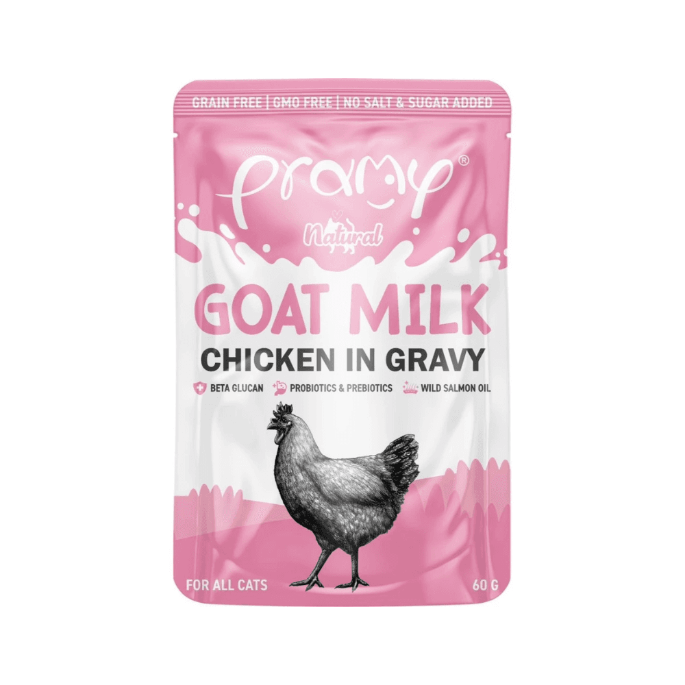 Pramy Premium Goat Milk Pouch with Chicken in Gravy 60g