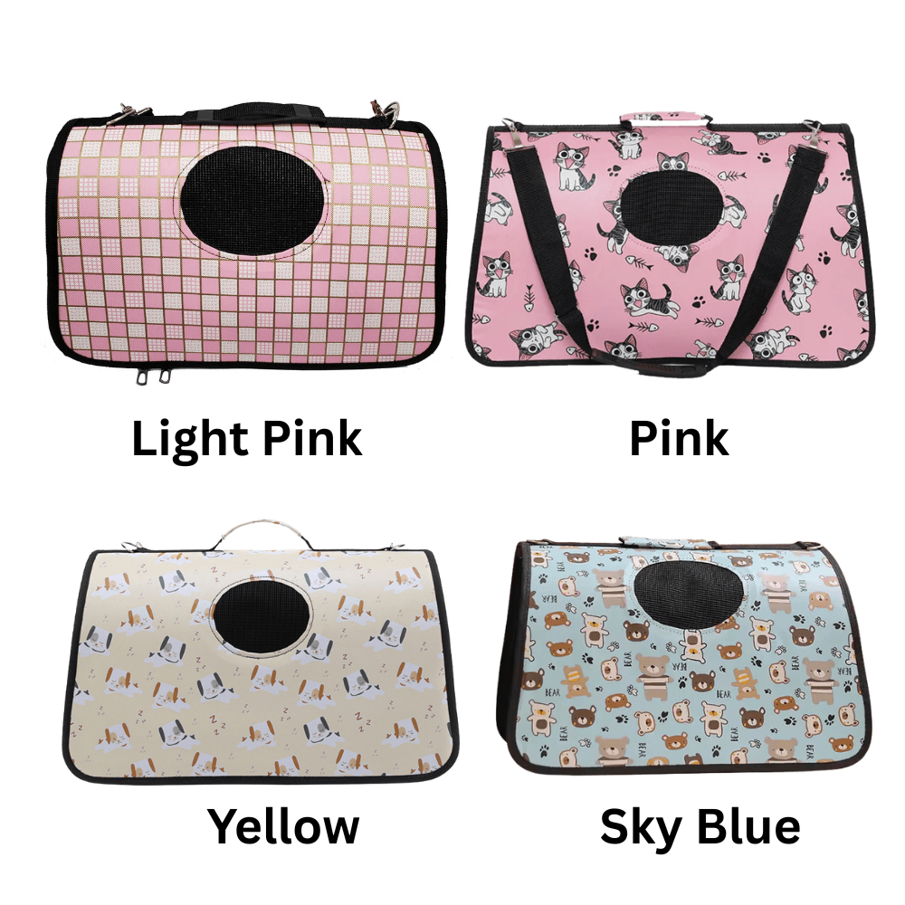 Portable Outdoor Cat Carrier Backpack Multifunctional Oxford Cloth Durable Cartoon Pattern Bag