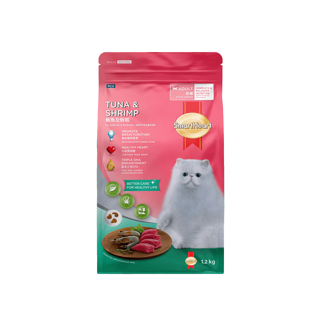 SmartHeart Adult Cat Food Tuna & Shrimp 1.2kg