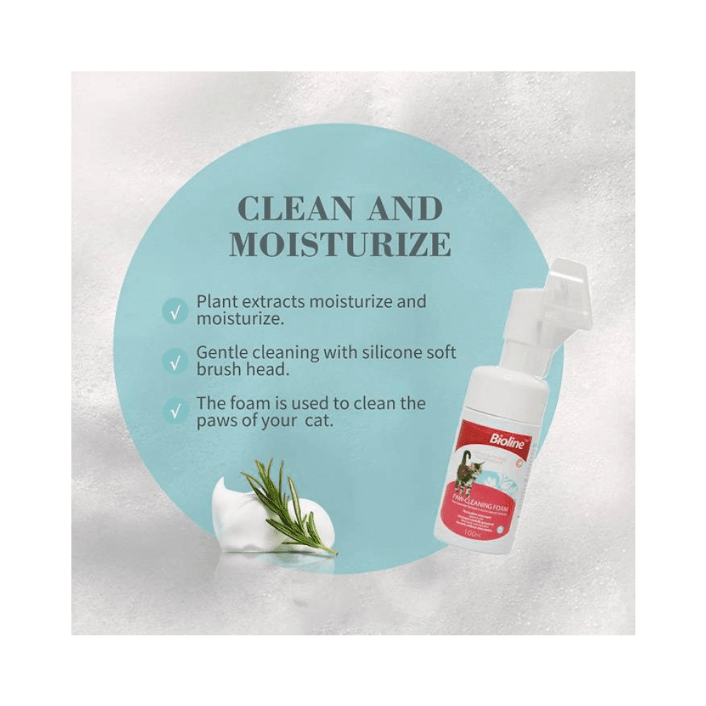 Bioline Paw Cleaning Foam for Cats 100ml