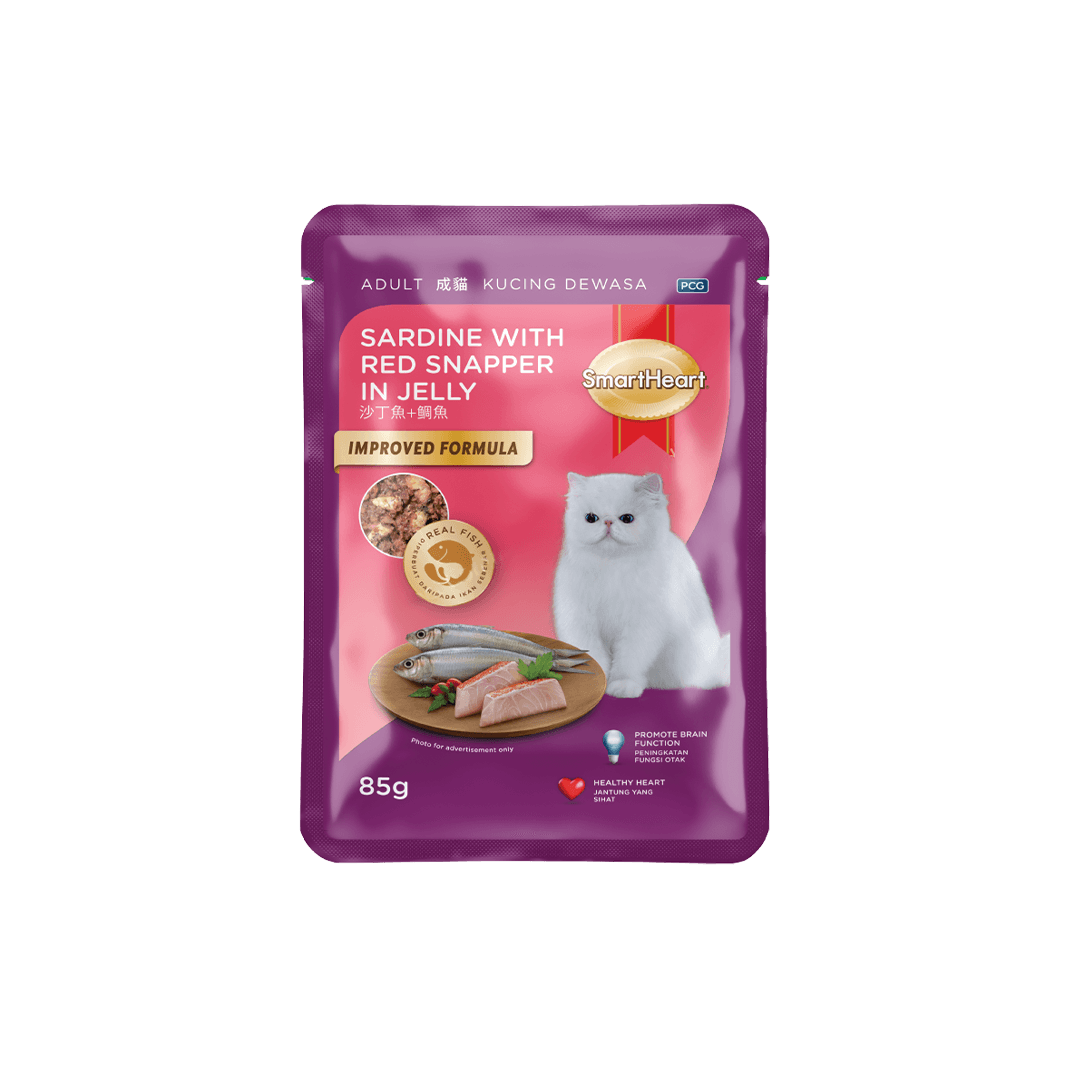 SmartHeart Cat Pouch Adult Sardine with Red Snapper 85g