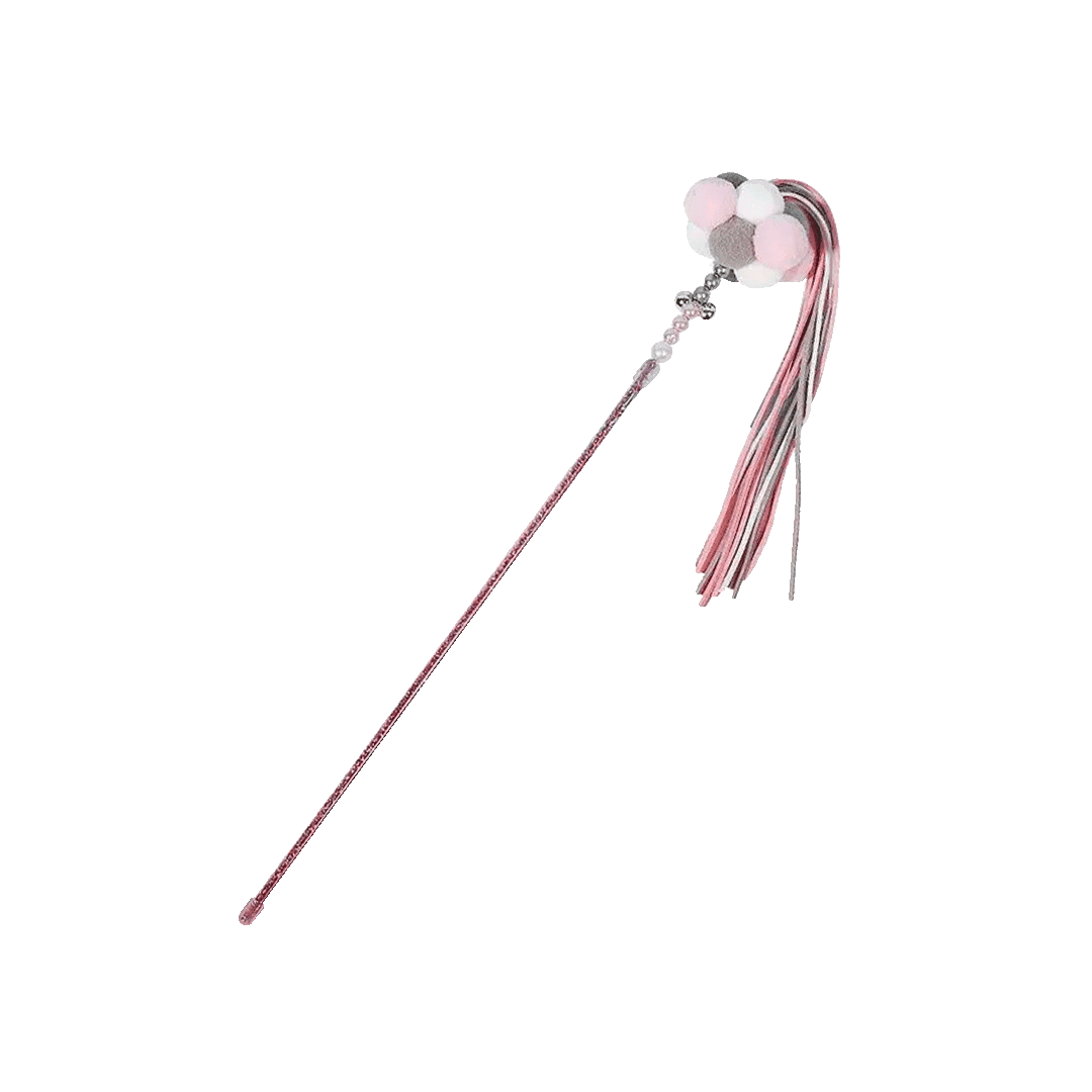 Colourful Cat Stick Teaser Toy with Bell & Multiple Balls
