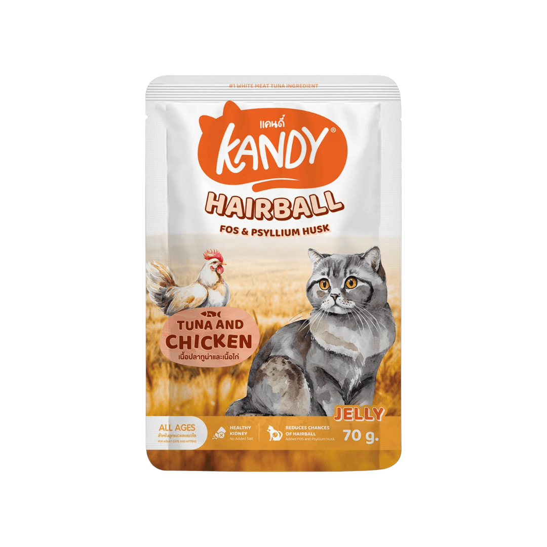Kandy HAIRBALL Pouch Chicken & Tuna in Jelly for All Ages 70g