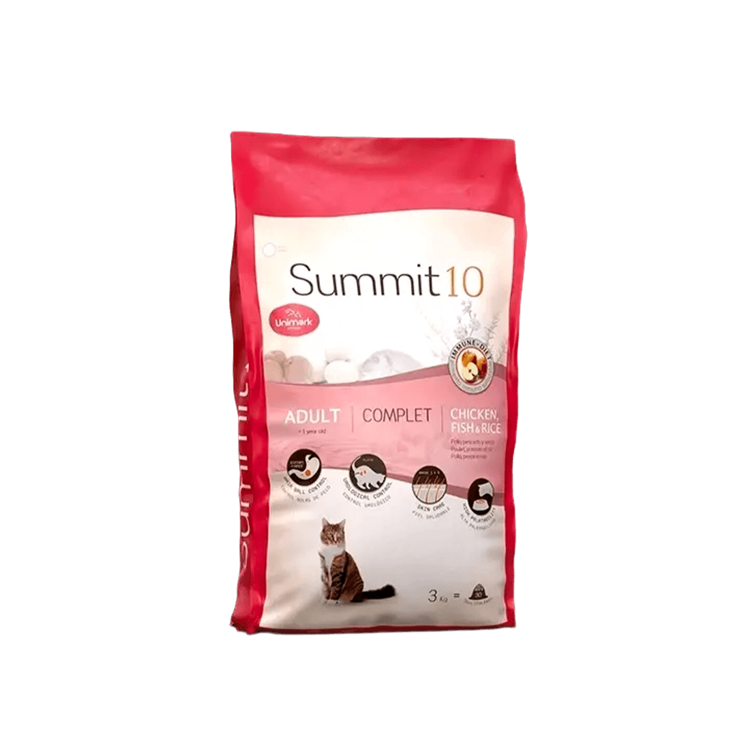 Summit 10 Adult Cat Food Complet Chicken, Fish & Rice 3kg