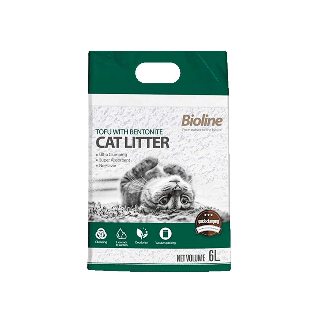 Premium Bioline Tofu with Bentonite Cat Litter 6L / 2.5kg